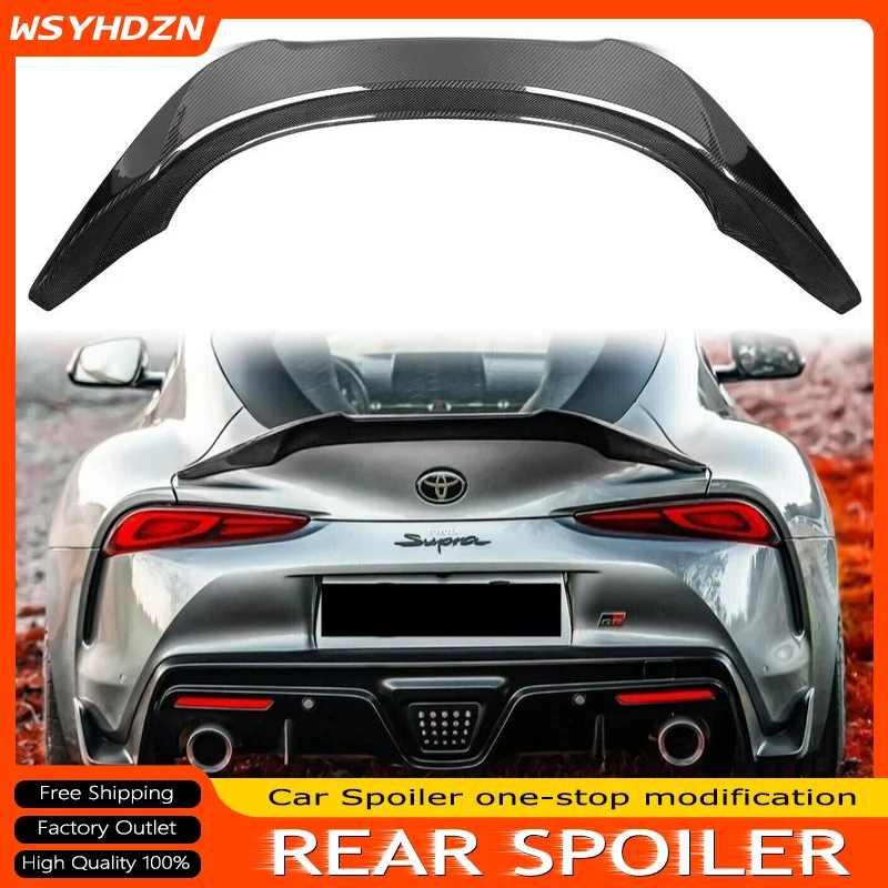 

Спойлер для Toyota Supra A90 MK5 2019 2020 2021, высококачественный задний спойлер из настоящего углеродного волокна, задний спойлер для багажника, Гоночное крыло багажника