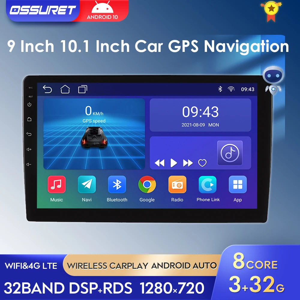 $85.00 Android 10 2 Din for Universal Car Radio Multimedia Player GPS Navigation Car Audio Stereo Head Unit 9 Inch 10.1 Inch Speakers