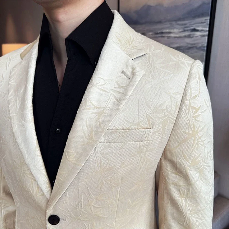 2024 новые черные пиджаки с имитацией уксуса для мужчин элегантный стильный