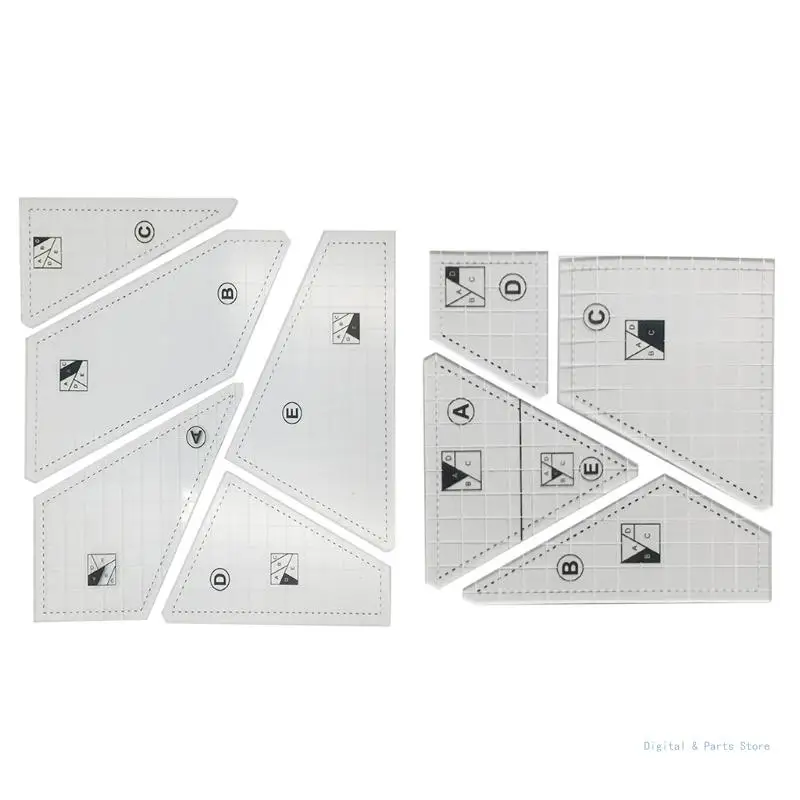 

M17F креативный Профессиональный трафарет для лоскутного шитья, инструмент для шитья, 5 трафаретов, линейка, идеально подходит для дома