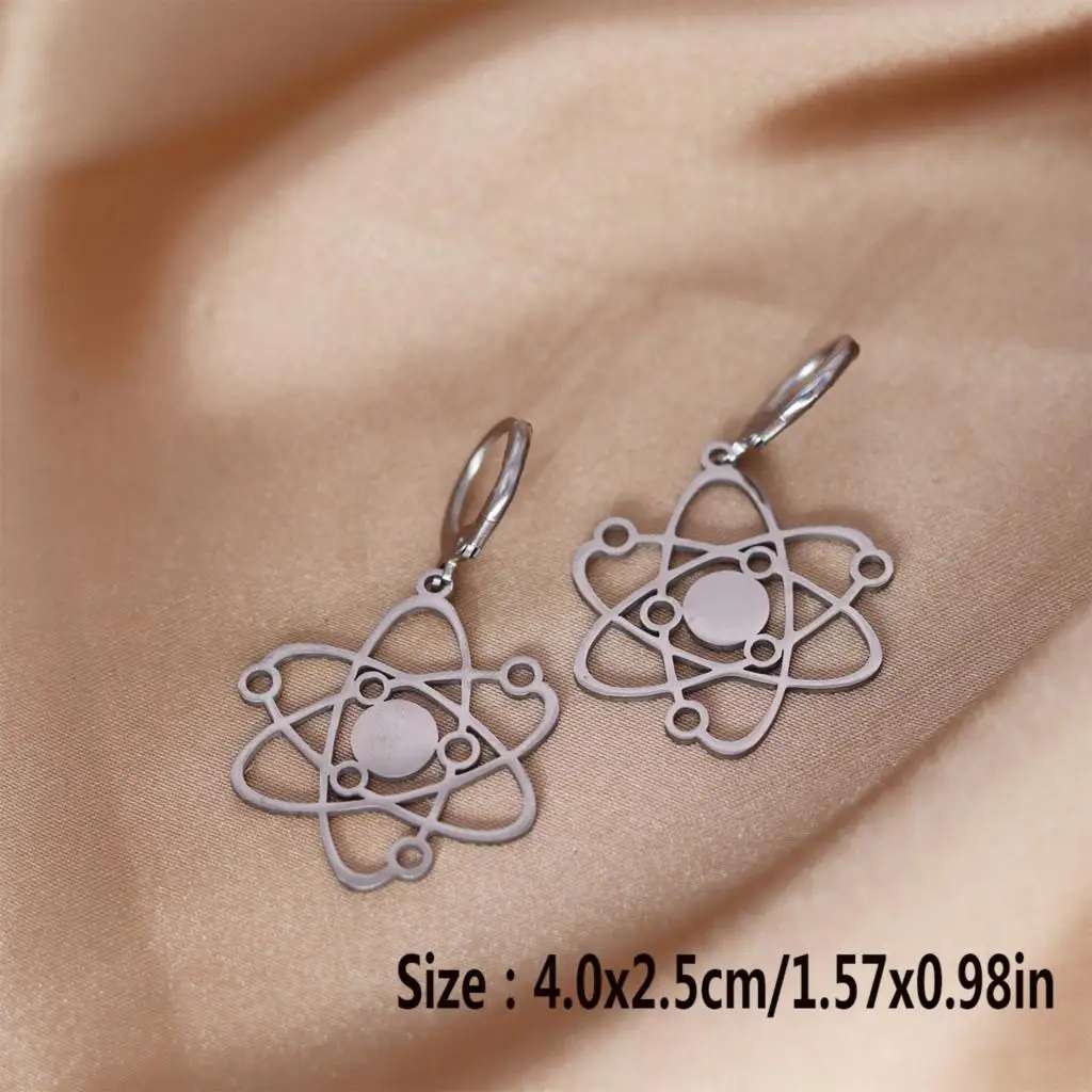 Женские серьги-кольца с Atom и углеродом