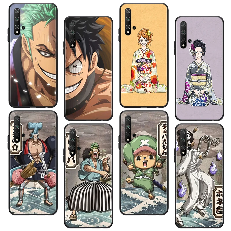 

One Piece Anime Art For Huawei Honor 60 50 X30 30i 20 10 10i 10X 9X 9S 9C 9 8X 8A lite Pro SE Black luxury Silicone Phone Case