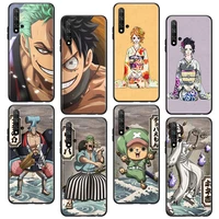 one piece anime art for huawei honor 60 50 x30 30i 20 10 10i 10x 9x 9s 9c 9 8x 8a lite pro se black luxury silicone phone case