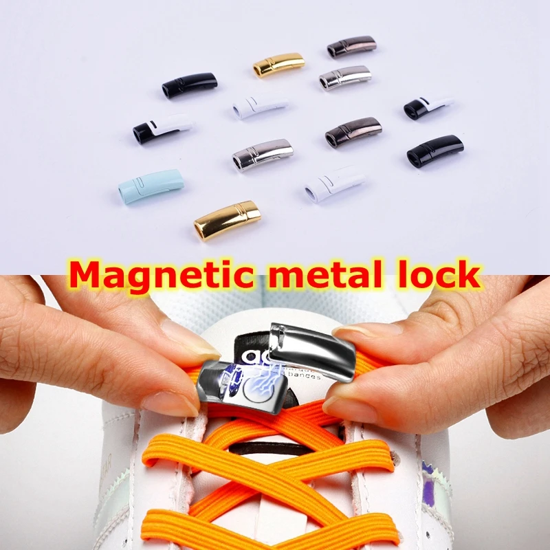 

1Pair Elastic Magnetic 1Second Locking ShoeLaces Creative Quick No Tie Shoe Laces Kids Adult Unisex Shoelace Sneakers Shoe Laces