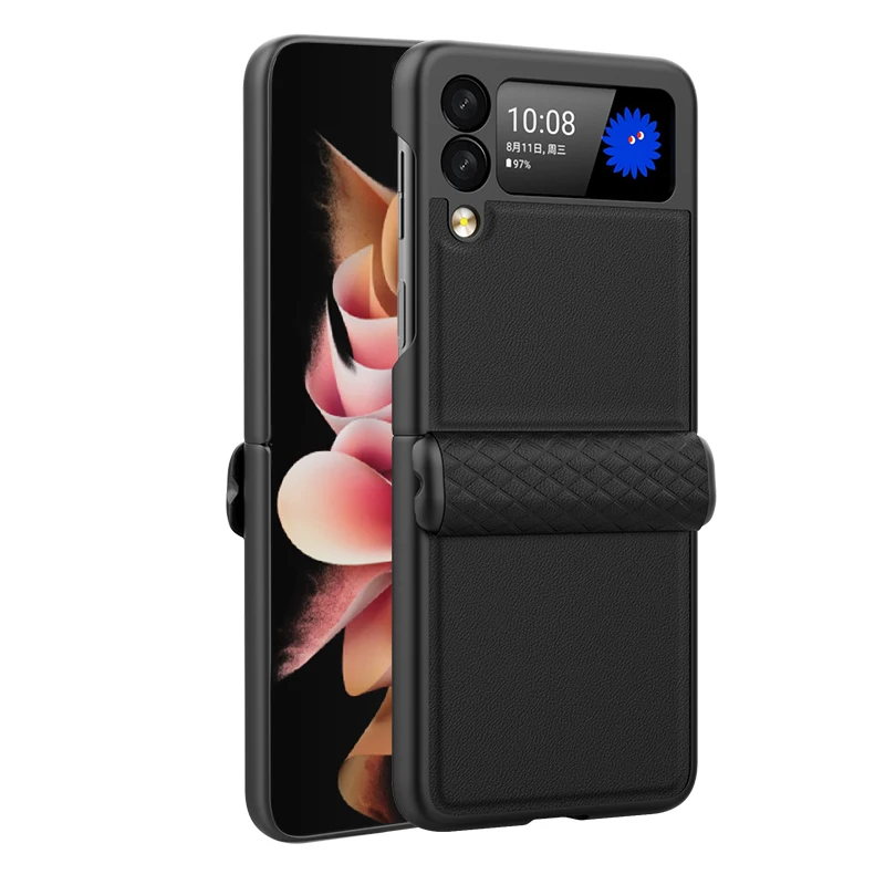 ZFlip3 Funda Case for Samsung Galaxy Z Flip 3 5G Hinge PU Full Shock proof Protetcion Mobile Phone Case Cover Z Flip3