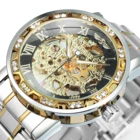 Часы наручные Winner Мужские механические, прозрачные брендовые роскошные часы-скелетоны с бриллиантами, унисекс