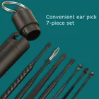 7 шт. ухочистка из нержавеющей стали ухочистка ложка уход за ушами чистящий инструмент набор для удаления ушного воска удаление ушного воска инструмент для удаления ушного воска