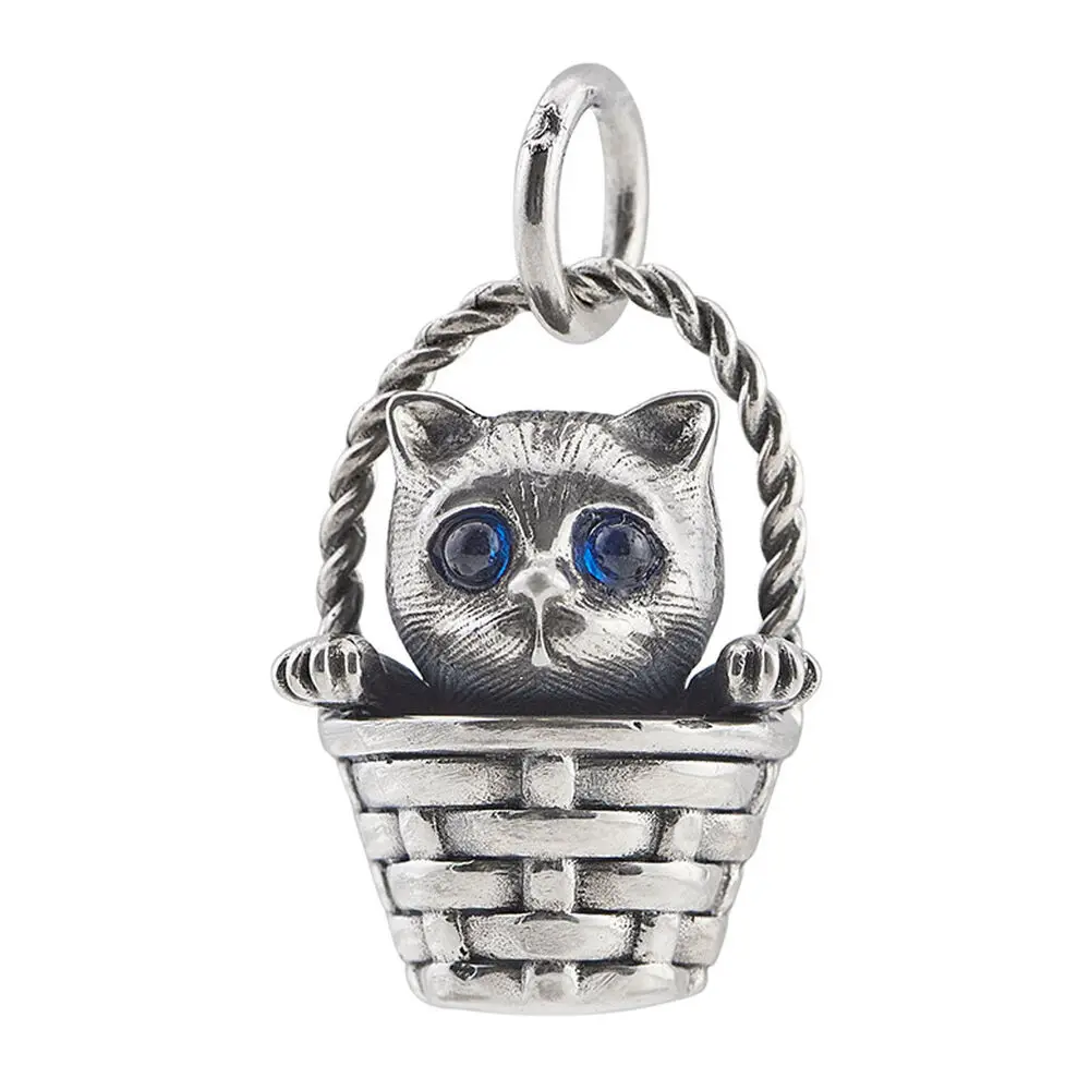 

Женская серебряная подвеска в виде котенка F010
