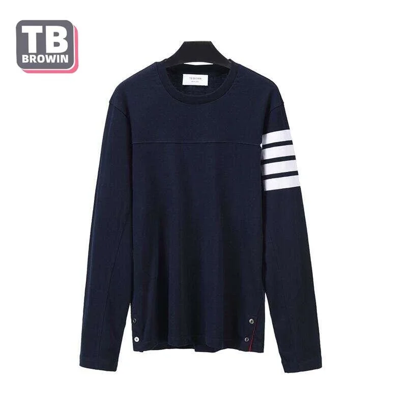 

Y2K four-bar TB BROWIN men's and women's T-shirt Thom cotton long-sleeved Korean casual bottoming shirt jacket