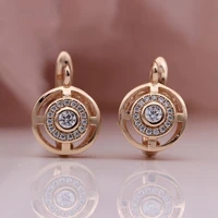 copper inlaid zircon creative hollow earrings vintage small round stud earring for women punk earrings long statement jewelry