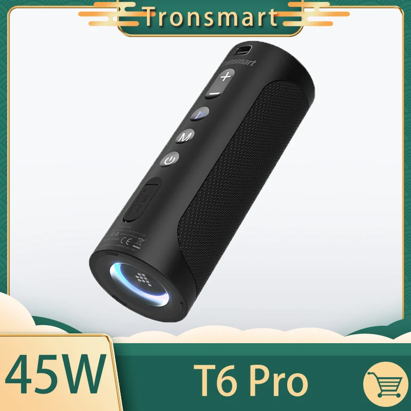 

Портативный динамик Tronsmart T6 Pro, подсветка со встроенным блоком питания, водонепроницаемость IPX6, Type-C, 24 часа воспроизведения, 45 Вт, Bluetooth