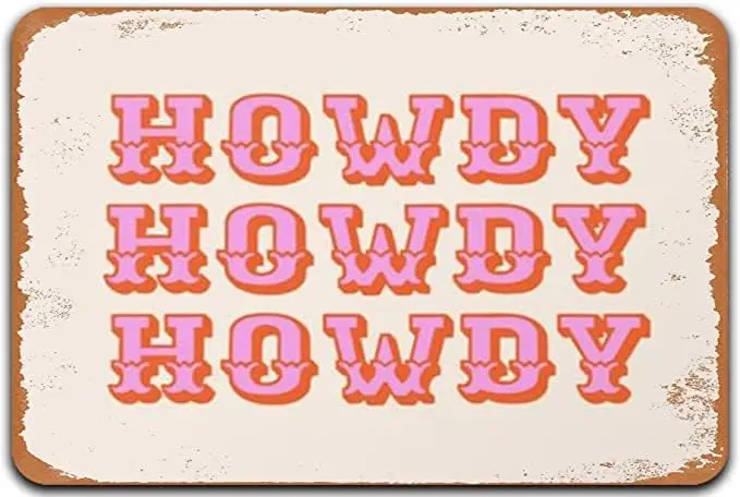 Оловянная вывеска SaNavie Howdy 8x12 дюймов в стиле ретро металлическое украшение
