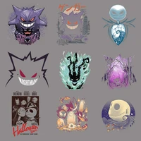 pokemon game gengar patches for clothing heat transfer patch clothes t shirt thermo stripes washable stickers on men patch gift