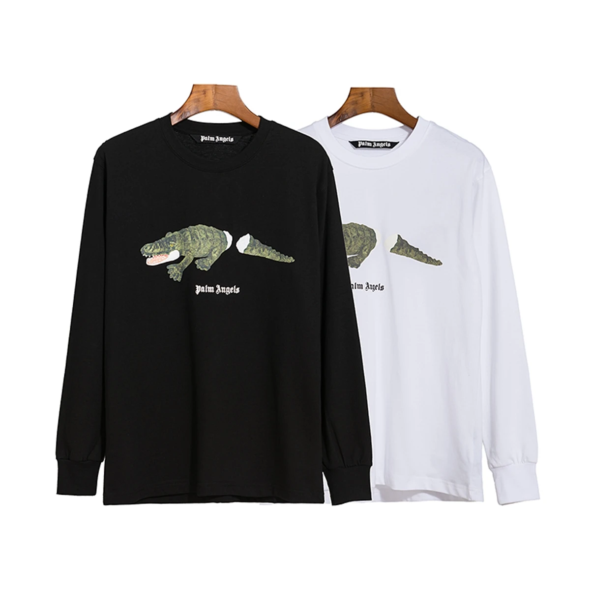 

Palm Angels PA Long Sleeve T-Shirt Men's Women's Couple Street Casual Top Round Neck Letter Brand Paint Printing T Shirts