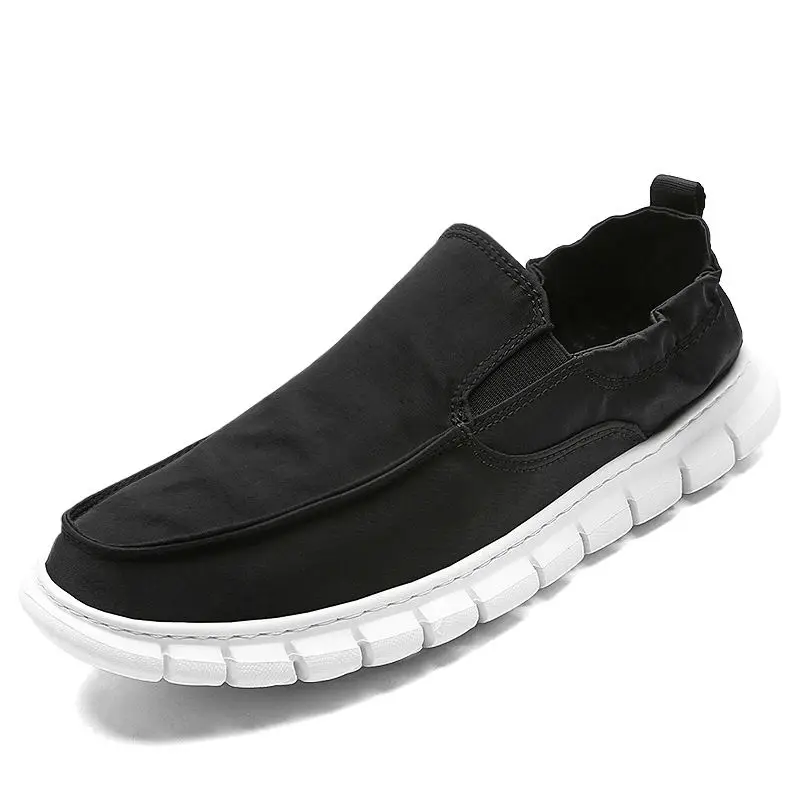 

DAFENP Men Canvas Boat Shoes Slip on Waterproof Upper Causal Shoes Rubber Foam Light Weight Shoes