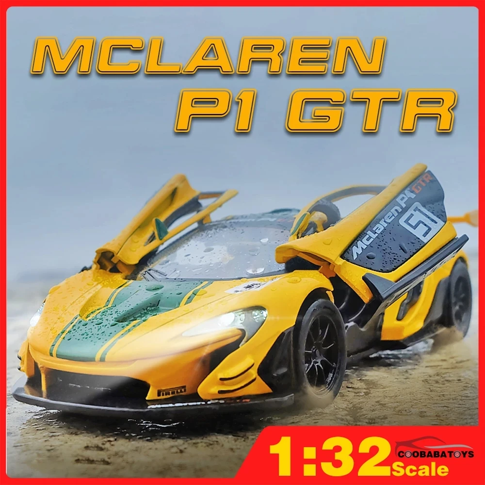 

Литой металлический автомобиль McLaren P1 GTR Senna в масштабе 1/32, модели автомобилей, грузовиков для мальчиков, коллекция детских автомобилей