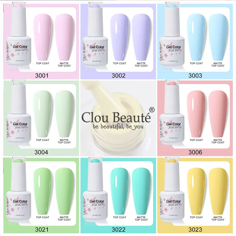 Clou Beaute новый стиль 56 цветов Гель-лак для ногтей 15 мл базовое - Цена: 200.78