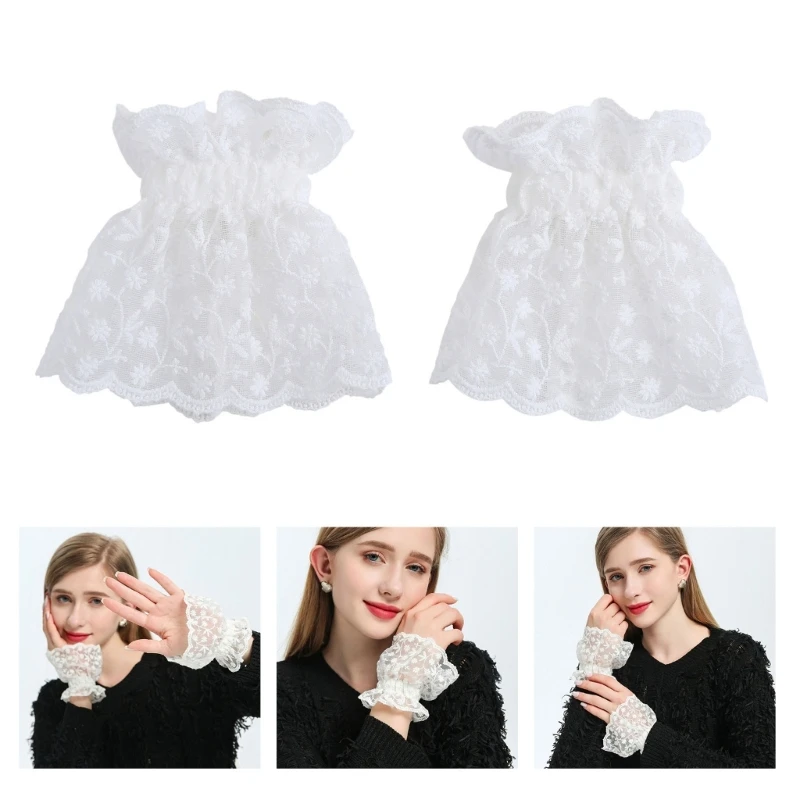

Lace Floral Cuff False Sleeves for Women Teens Girl Elegant Detachable Faux Sleeves Shirt Blouse Top Fashion Accessories
