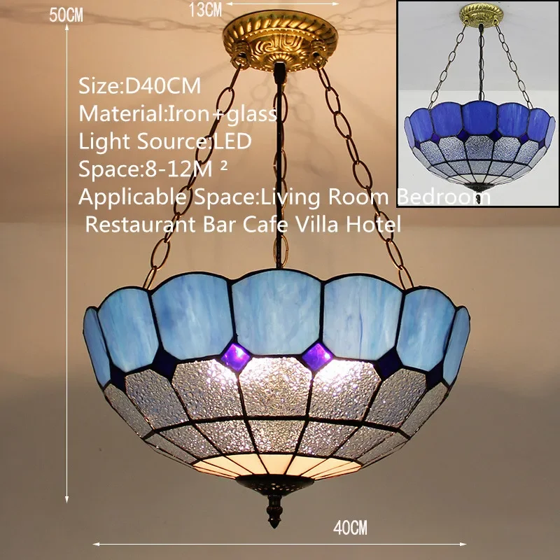 Подвесной светильник TYLA Тиффани светодиодный ретро-крестительный для гостиной