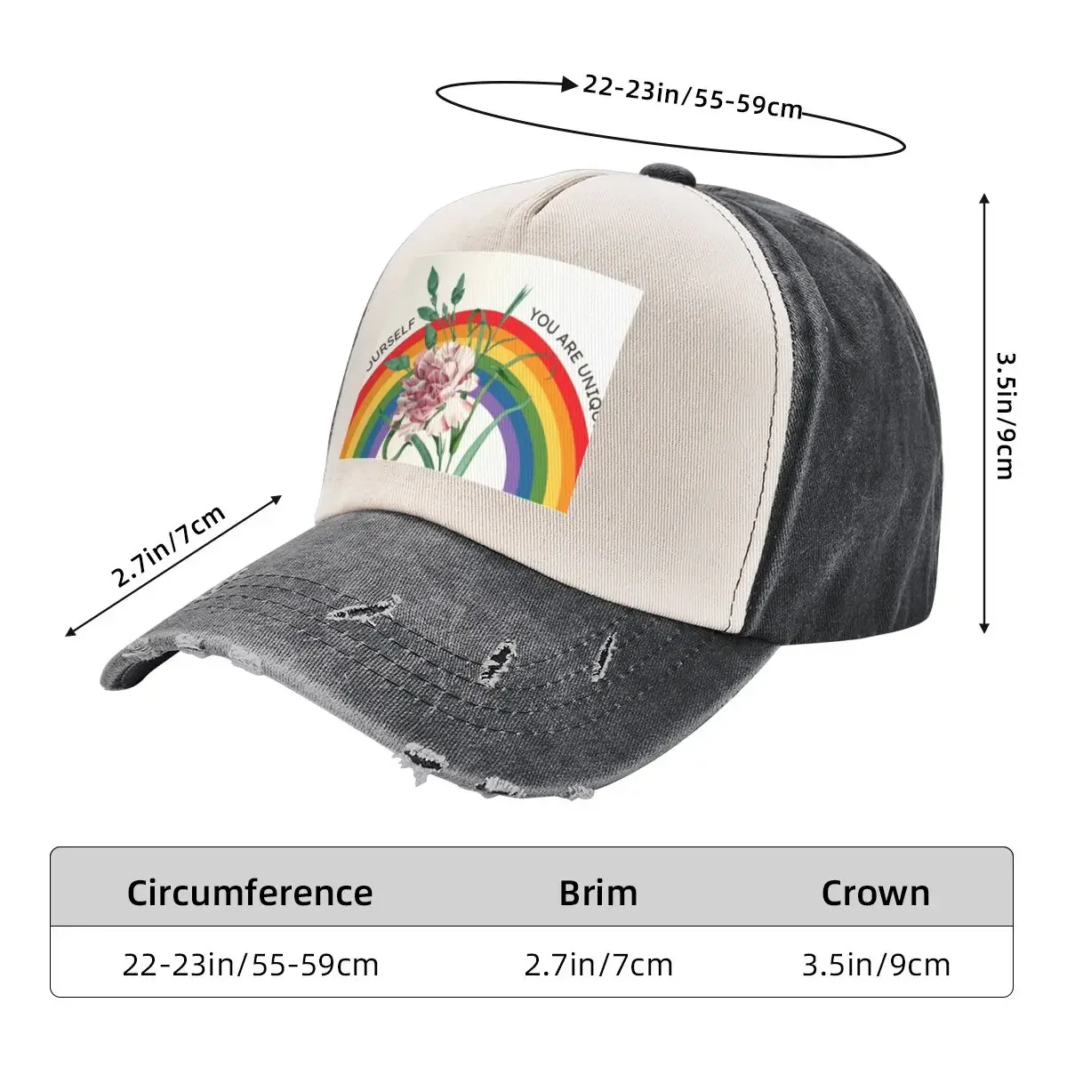 Бейсбольная кепка в полоску с пионом и радужной гордостью шляпа помпоном для