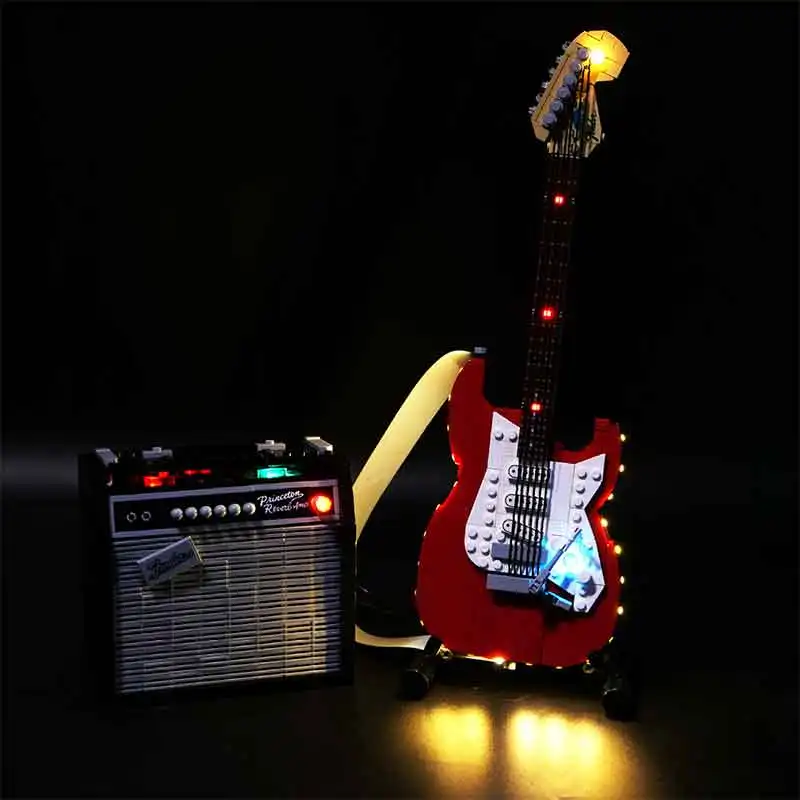 Фото Продвинутый набор светодиодной подсветки для Lego 21329 Fender Stratocaster (только светодиодная подсветка, без модели из блоков) Высокая производительность №2