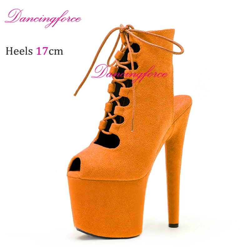 17 см 7 дюймов винные замшевые ботинки для танцев на пилоне женские ботильоны