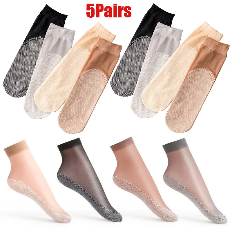 

Носки женские бархатные, шелковые, дышащие, мягкие, хлопковые, Нескользящие, весна-лето, 5 пар, высококачественные носки