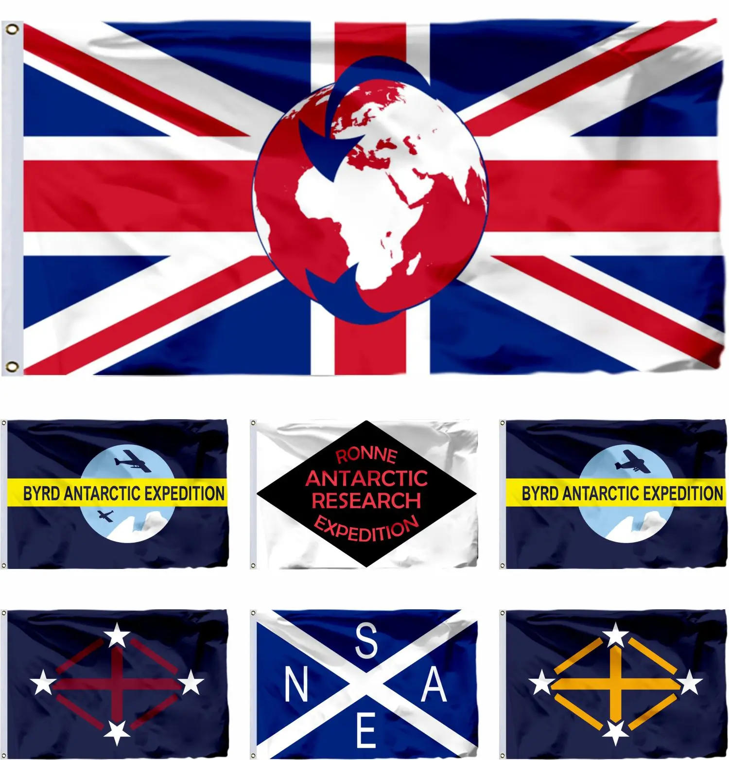 

Transglobe Expedition Flag 90x150cm 3x5ft Flags and National Scottish Antarctic Expedition Banners