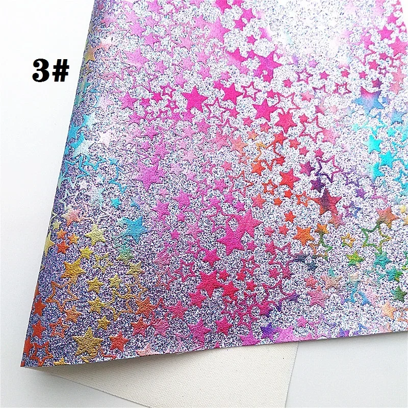 Искусственная кожа с рисунком звезд виниловая ножной подкладкой для банта