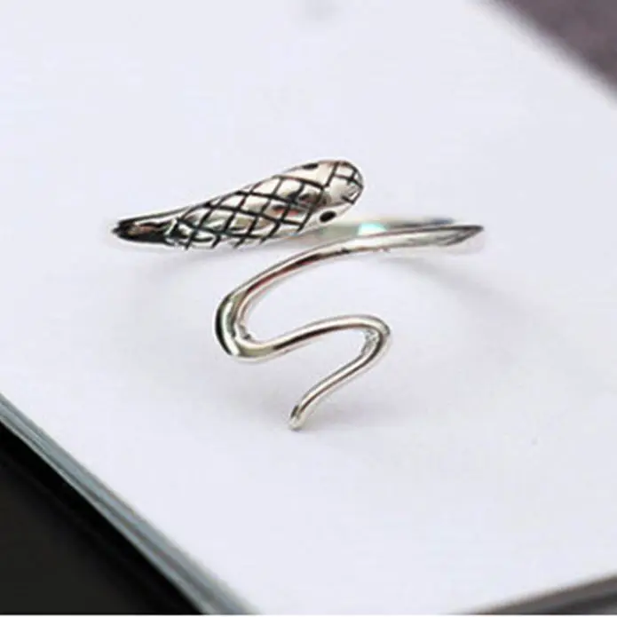 Панк крутые хип-поп кольца со змеей для женщин регулируемые открытые на палец