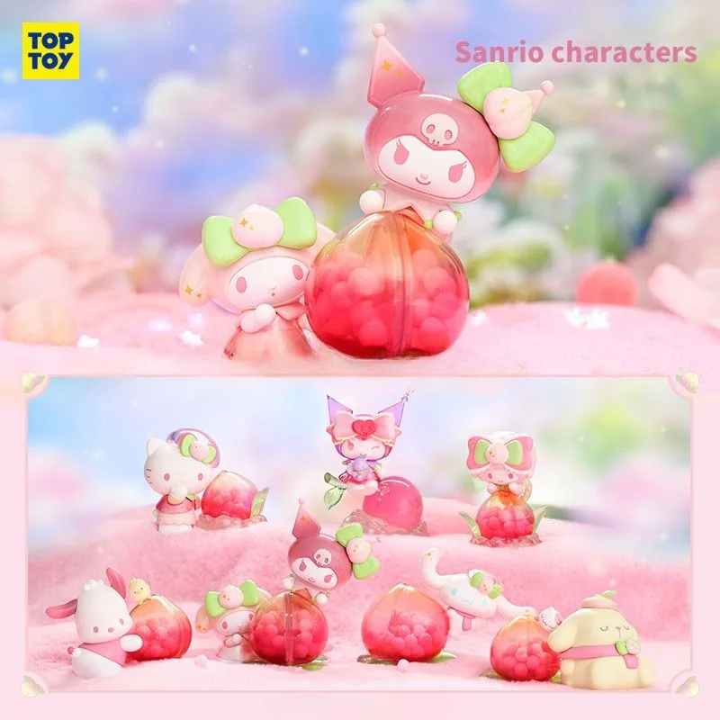 

TOPTOY Sanrio My Melody Random Ornament Pompompurin Cinnamoroll Hello Kitty Kuromi Pachacco Figure Vitality Peach Cute Girl Gift