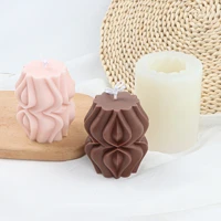 wavy reticulated silicone candle mould twisted stripe column gypsum soap resin ice chocolate baking mold home decor party favors