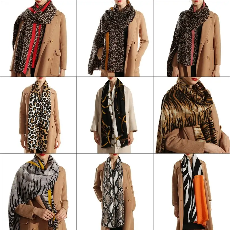 

190x80cm Womens Winter Oversized Large Scarf Shawl Animal Leopard Drop Shipping