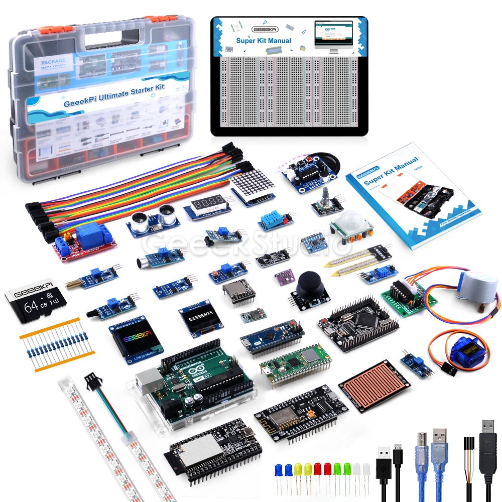 

Макетные платы Ultimate Starter Kit Raspberry Pi Pico, Arduino, ESP, датчики, прототипы IoT, умный дом, программирование