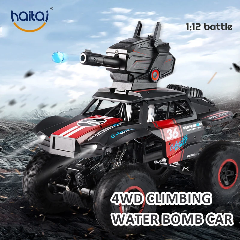 1:12 New 4WD High-speed Shooting Competitive Water Bomb Remote Control Tank Drift 2.4G Car Children's Toy Gift |
