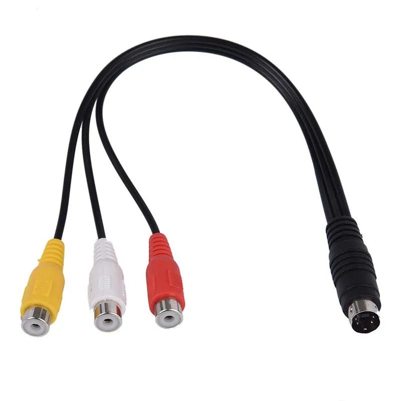

4 Pin S-Video To 3 RCA Female TV Adapter Laptop Cable