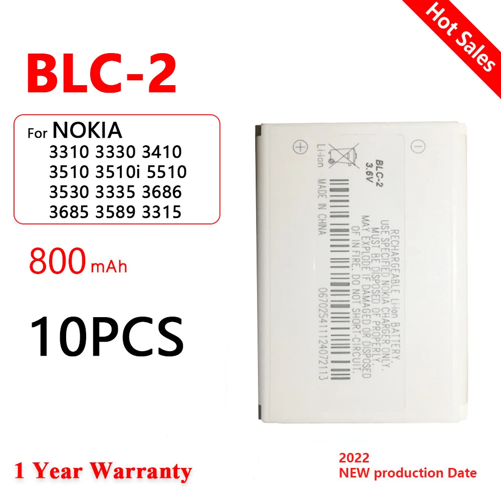 

BLC-2 BLC 2 BLC2 3.6V 800mAh Phone Battery For Nokia 5510 6650 6800 3310 3315 3330 3335 3350 3510 3530 Replacement Cell Batteria