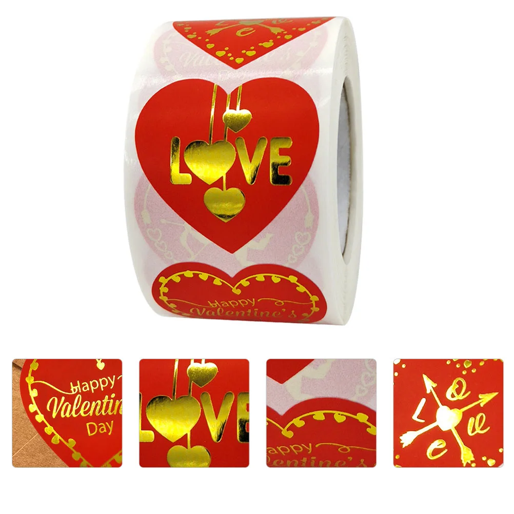 

Heart Sticker Valentine Labelsday Roll Red Shaped Decoration Gift Stickers Shape Adhesive Props