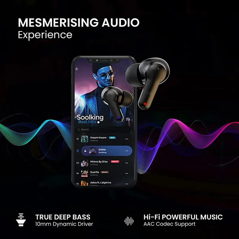 TWS Wireless Bluetooth5.3 Earphone ENC Noise Canceling Earbuds Waterproof Sport Touch Gaming HIFI Headphone HD Call Long Standby