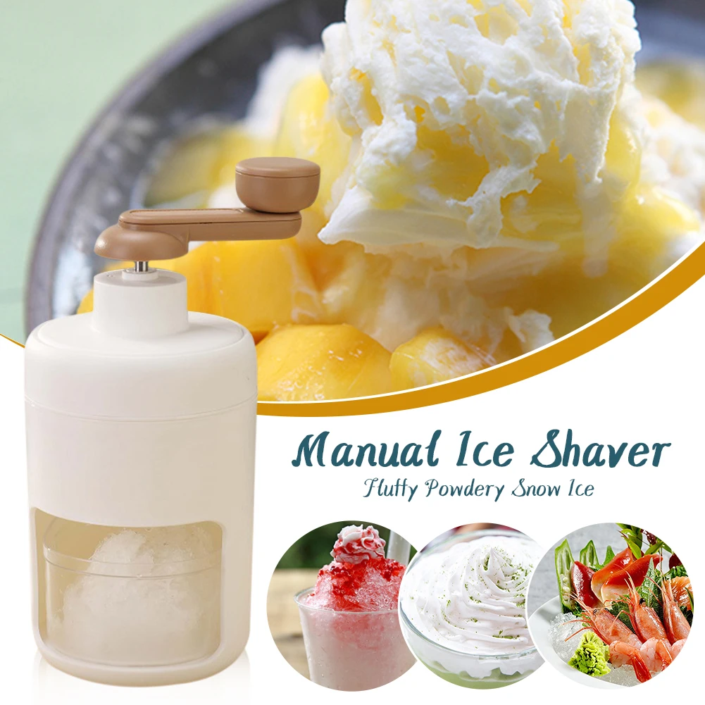 

500ML Portable Manual Ice Crusher Hand Crank Ice Shaver Stainless Steel Blade Snow Cone Making Machine for Home Cafe Bar Club