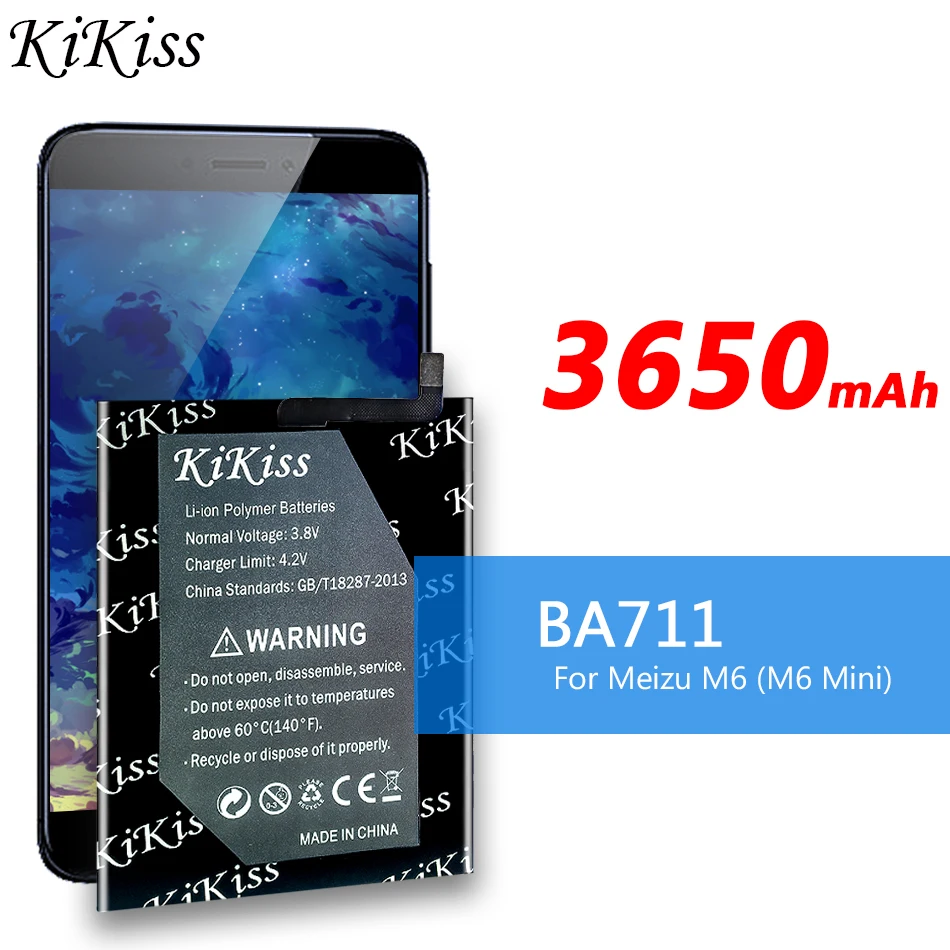 

Original Kikiss 3650mAh BA711 Battery For Meizu Meilan 6 M6 M711M M711C M711Q M711H Mobile Phone Batteries Smartphone Bateria