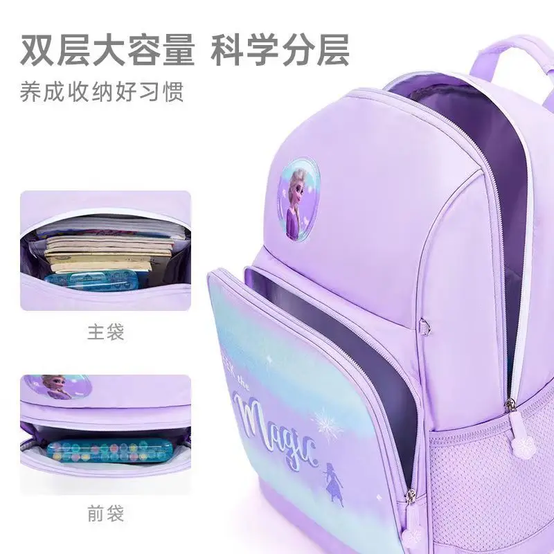 Disney Fashion Schoolbag for Schoolgirls Lightweight Wear-resistant Breathable Schoolbag Suitable for Grades 1-6