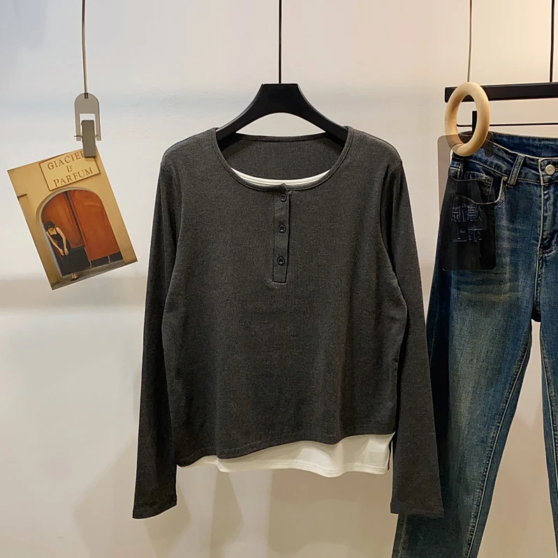 Четыре сезона зеленый новый искусственный двухсекционный дизайн пуловер нижняя