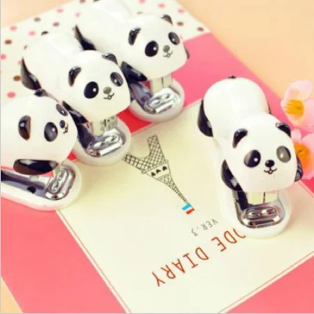 

1 PC Cartoon Mini Panda Stapler Set School Office Supplies Stationery Paper Binding Binder Book