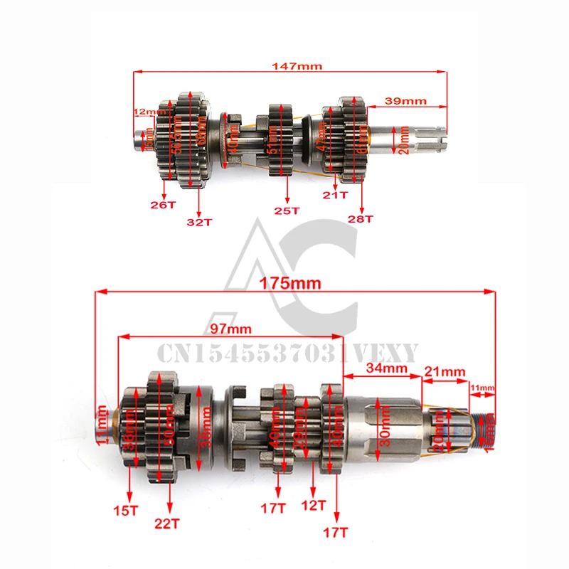 

CB250 главный Счетчик вал 4 передняя + 1 задняя передача коробка передач для Jinling EGL Loncin 250CC двигатель с водяным охлаждением ATV QUAD