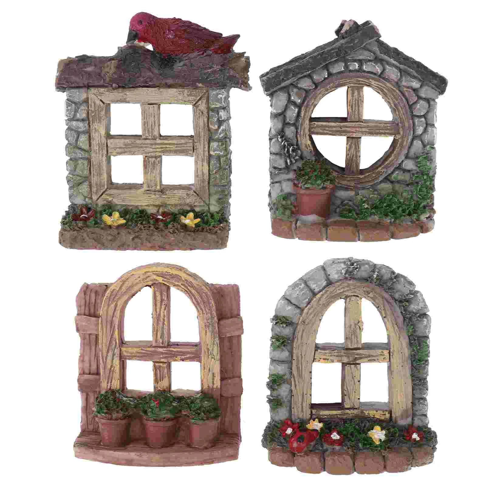 4Pcs Miniature Window Micro Landscape Miniatures