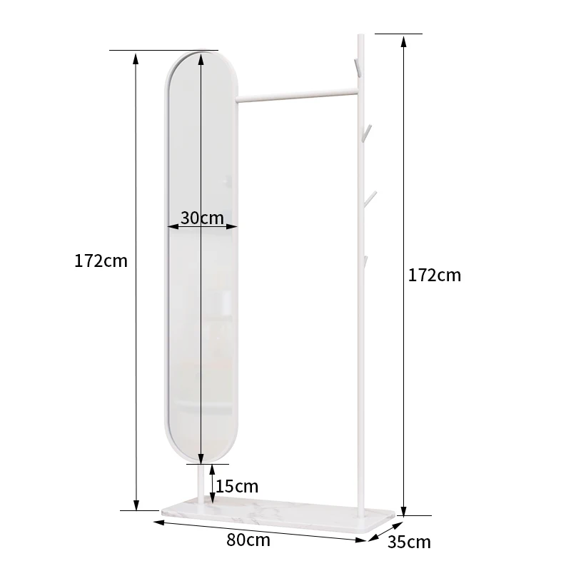 

Nordic Household Minimalist Floor Mirror Girls' Bedroom Multifunctional Full-Length Mirror
