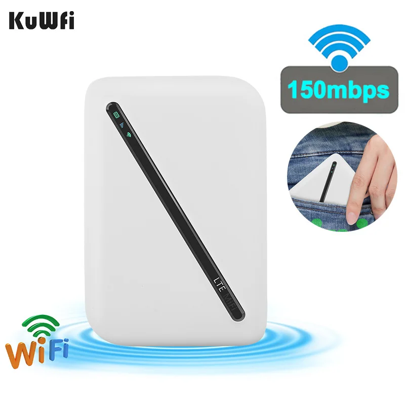 

KuWFi WIFI Маршрутизатор 150 Мбит/с Беспроводной 4G WIFI Маршрутизатор с точкой доступа Sim-Карты Высокоскоростной Портативный Интернет-маршрутизато...