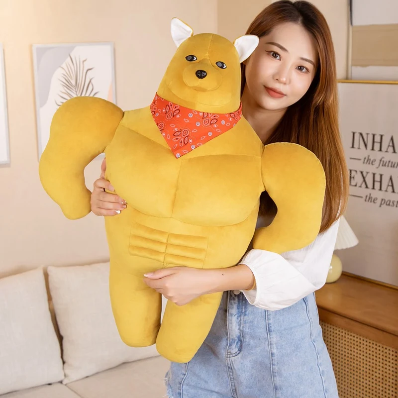 

50/70CM Large Cute Muscular Dog Pillow Mighty Shiba Inu Soft Cushion Pillow Bedroom Decorations Gifts for Children Friends