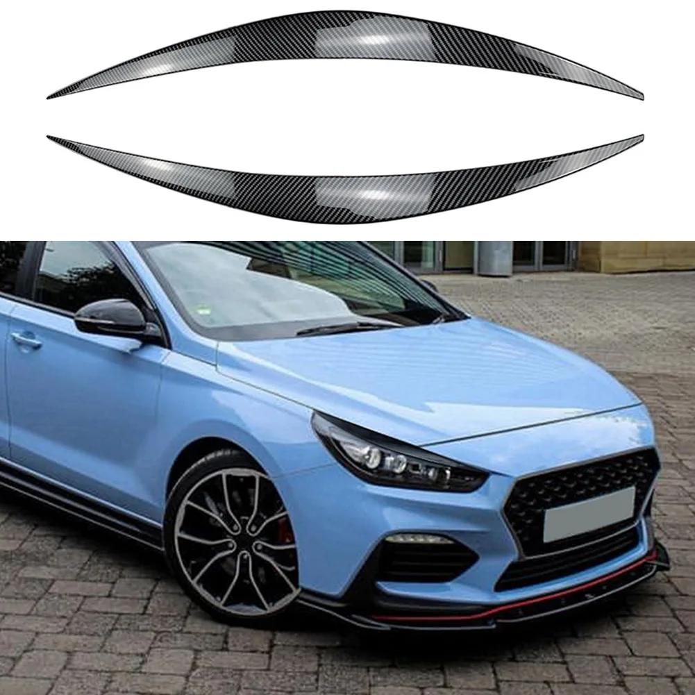 

Exquisite Car Eyebrow Sticker 1 Pair/2 Pcs 3D Headlight Eyebrow Sticker Bright Black For Hyundai I30 MK3 2017-2020